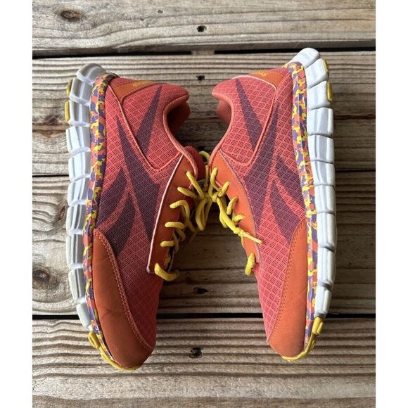 Reebok Smoothflex Running Shoes Women’s 8.5 Sneaker Yellow Pink Orange - Picture 3 of 6